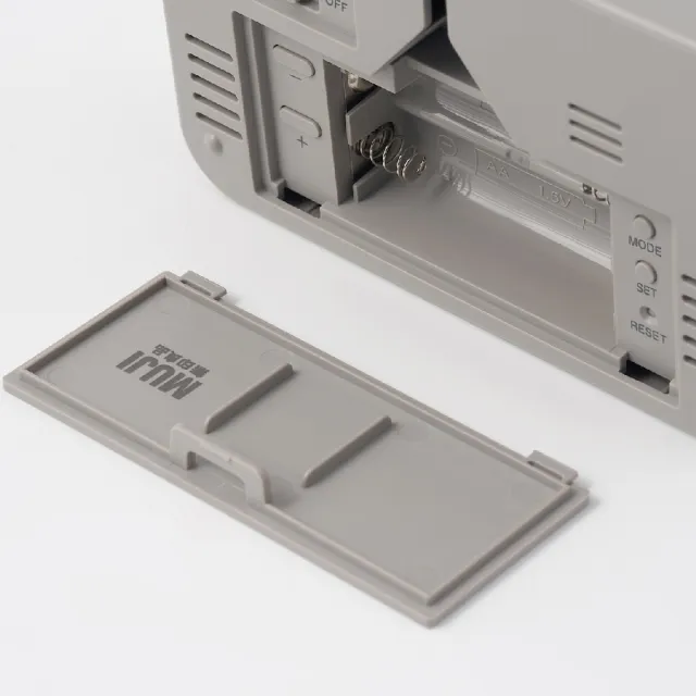 【MUJI 無印良品】數位時鐘/中/灰(長125x寬80x高36mm)