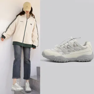 【JP Queen New York】戶外登山風女款束繩厚底休閒鞋(米灰色)