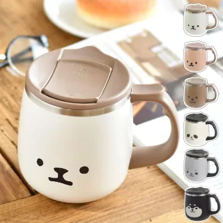 【SABU HIROMORI】MOOMOO復古文青可愛不鏽鋼保冷保溫馬克杯(400ml 精緻 日系 北歐風 貓咪 6款任選)