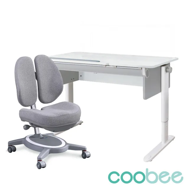 【SingBee 欣美】寬120cm 兒童桌椅組CB-502+132(coobee L板桌 成長桌椅 兒童書桌椅 升降桌)