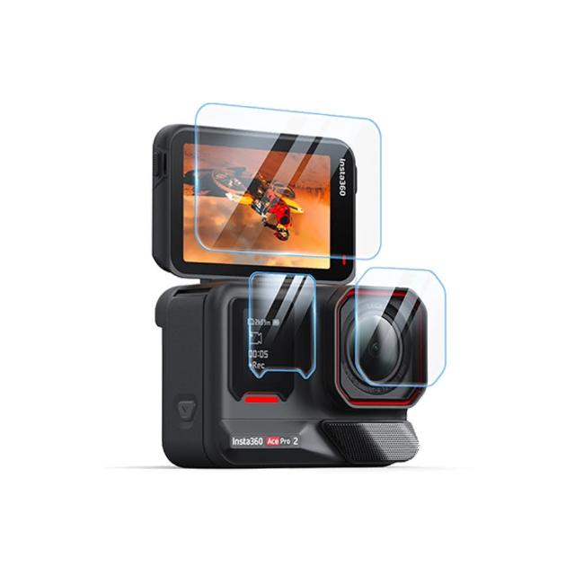 【Insta360】Insta360 Ace Pro 2 9H前後螢幕+鏡頭高清鋼化膜(二入組)