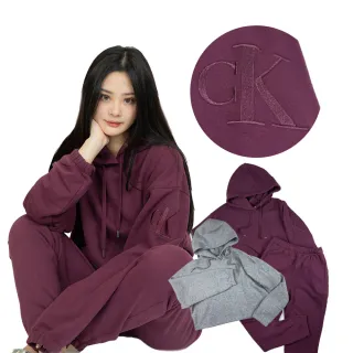 【Calvin Klein】CK 刷毛 女款 運動長褲 短版寬版帽T 可組 套裝 Calvin Klein 鬆緊褲(1315)