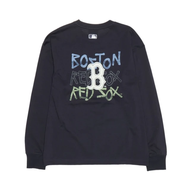 MLB 背後大Logo長袖大學T 波士頓紅襪隊(3ATSB0