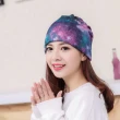 【89 zone】韓版優雅透氣民族風花花薄款 套頭帽 防風帽 頭巾帽(黑/藏青/酒紅)