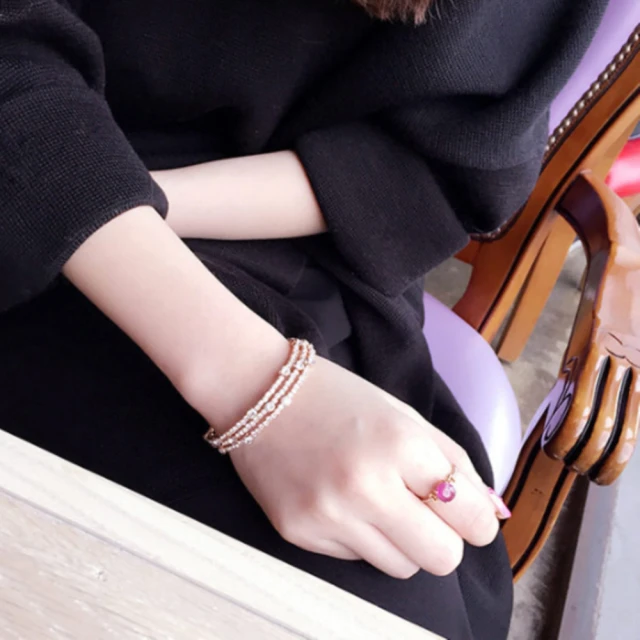 Roberto Bravo 無邊鑲嵌系列｜粉色三層轉輪玫瑰金