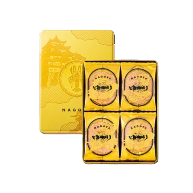 坂角總本舖 黃金鐵盒 蝦餅18枚入1盒(贈提袋 日本必買禮盒)