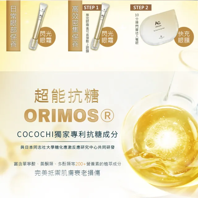 【cocochi】AG極緻奢養亮眼精塑組(眼霜15ml+眼膜8mlx5包)