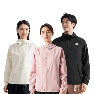 【The North Face 官方旗艦】男女LOGO防風防曬連帽外套/吸濕排汗(多款可選)