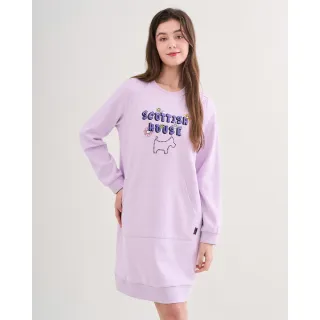 【SCOTTISH HOUSE】繡花長袖長版T-紫/丈青 CIVA1215