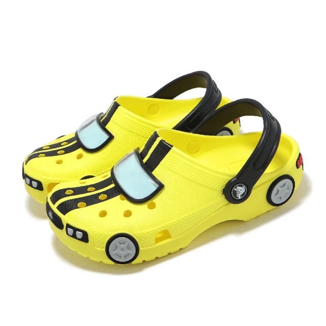 Crocs 洞洞鞋 Classic Iam Race Car K 中童 黃黑 賽車克駱格 小朋友 休閒鞋(21116877J)