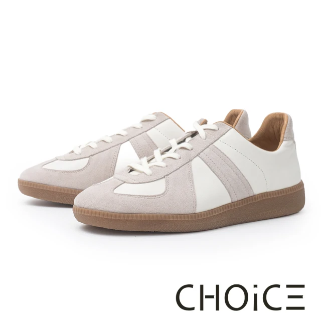 CHOiCE 撞色拼接免綁帶厚底休閒鞋(灰色)好評推薦