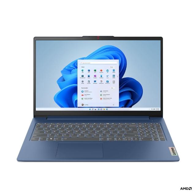 【Lenovo】筆電支架組★15.6吋R5輕薄筆電(IdeaPad Slim 3/82XM00Q1TW/R5-5625U/16G/512G/W11/藍)