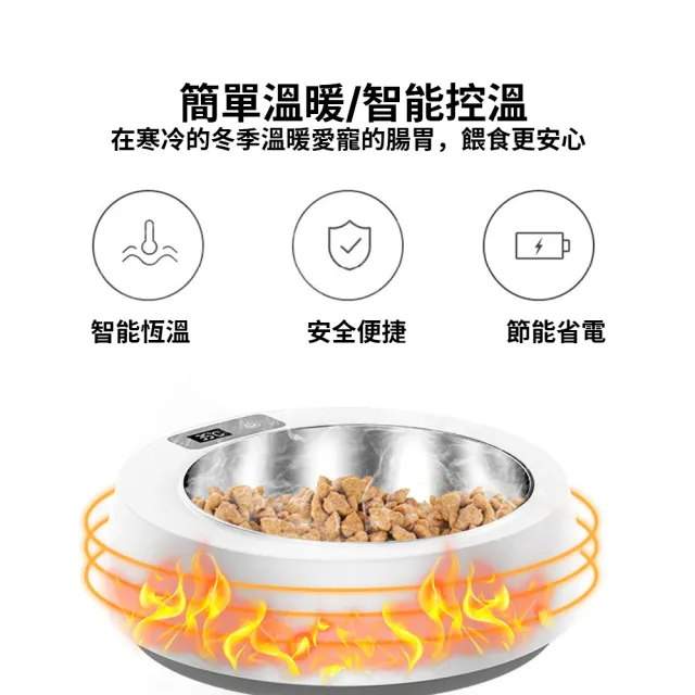 【IPSKY】寵物智能加熱碗 1.5L圓形(304不鏽鋼 貓狗通用 寵物餵食器 寵物恆溫碗 寵物加熱碗 )