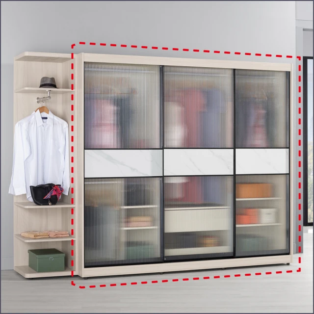 文創集 瑞瑟雙色5尺推門衣櫃好評推薦