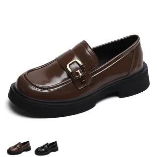 【J&H collection】復古英倫風厚底樂福鞋(現+預  咖啡色 / 黑色)