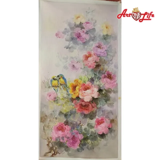 【ArtLife 藝術生活】B001高級手繪油畫_花卉_80x160cm(五行風水畫、打造居家好運宅、手繪系列、擺飾畫)
