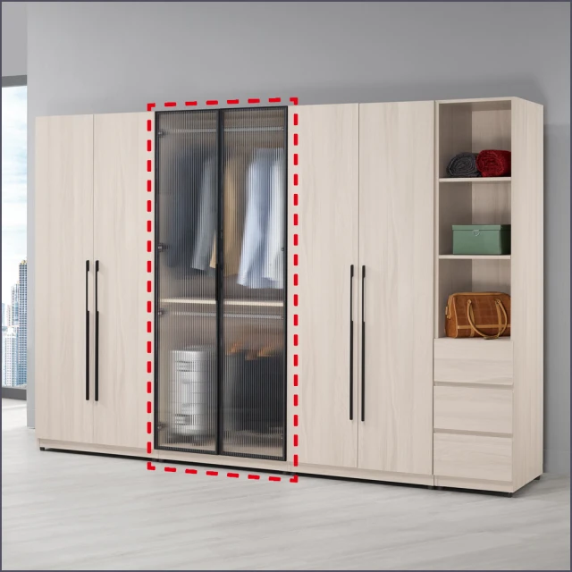 文創集 普伊斯2.5尺四門單抽衣櫃(二色可選)折扣推薦