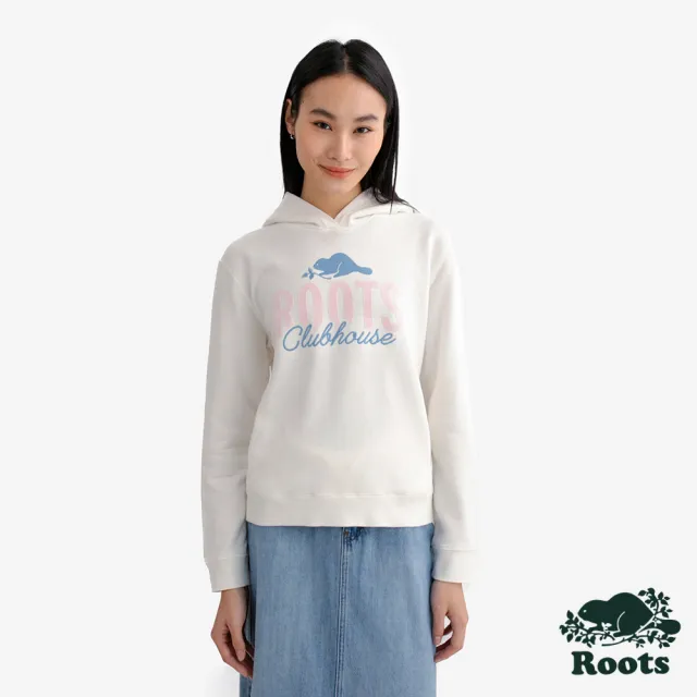 【Roots】Roots女裝- CLUBHOUSE 連帽上衣(白色)