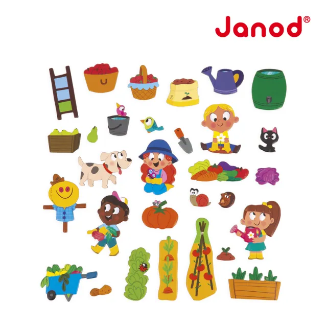 【Janod】磁鐵故事書-快樂菜園(磁鐵書 遊戲書)