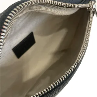 【GUCCI 古馳】JUMBO GG皮革小型腰包(黑色)