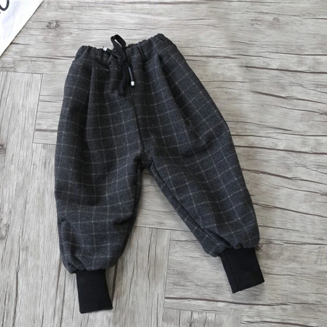 橘魔法 迷彩雙口袋細刷絨縮口長褲(褲子 大童 縮口褲 運動褲