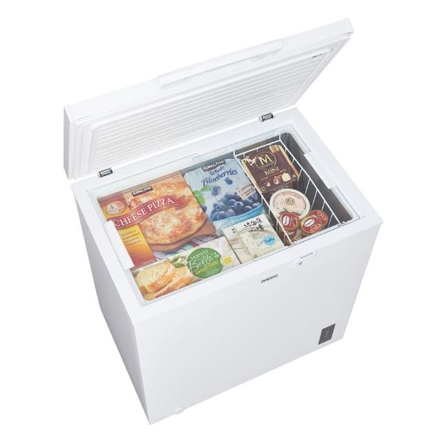 SAMPO聲寶 SRF-201GD 變頻單門上掀式冰箱，容量201L，適合小型家庭使用。採用R600a環保冷媒，耗電量僅240度，靜音運轉，提供穩定冷凍效果。尺寸816x850x553mm（不含把手），重量31.8kg，110V/60Hz電源，中國製造。全機1年保固，壓縮機3年保固，含基本安裝服務。