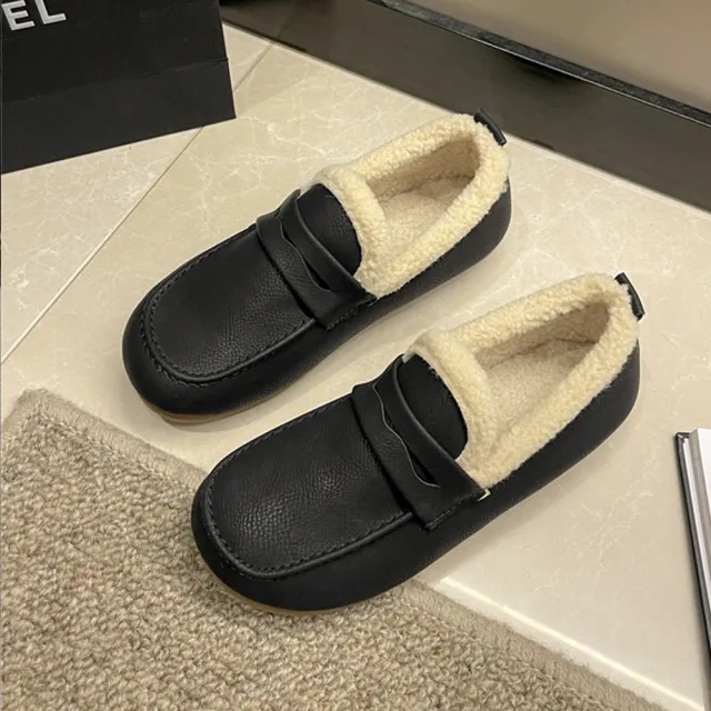 【K.W.】現貨春季新品40碼款性感情人保暖機能雪靴休閒鞋(懶人鞋 莫卡辛 穆勒鞋 包鞋 共1色)