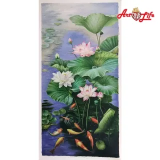 【ArtLife 藝術生活】B022高級手繪油畫_花卉_60x120cm(五行風水畫、打造居家好運宅、手繪系列、擺飾畫)