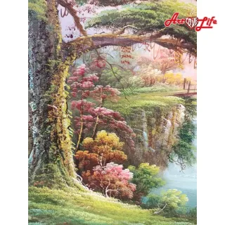 【ArtLife 藝術生活】B006高級手繪油畫_風景_80x200cm(五行風水畫、打造居家好運宅、手繪系列、擺飾畫)