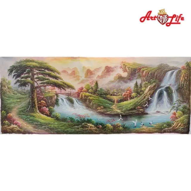 【ArtLife 藝術生活】B006高級手繪油畫_風景_80x200cm(五行風水畫、打造居家好運宅、手繪系列、擺飾畫)