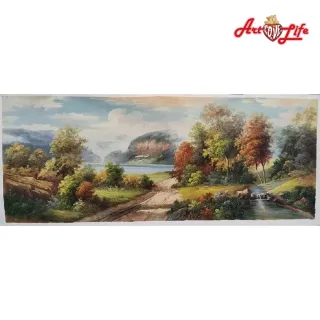 【ArtLife 藝術生活】B014高級手繪油畫_風景_70x180cm(五行風水畫、打造居家好運宅、手繪系列、擺飾畫)