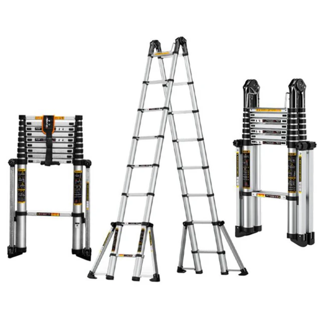 SoogSH （3.7+3.7m）伸縮梯子樓梯鋁合金人字梯工