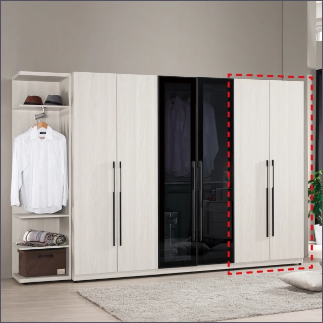 Yeya也雅 60面寬行雲輕奢風雙層衣櫃-附1掛衣桿+1籃-