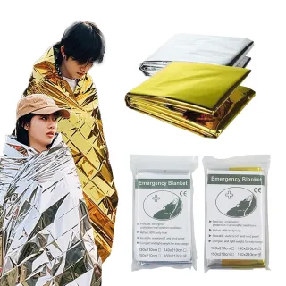 【SYU】加大160x210cm 戶外救生毯(防災 地震包 緊急救生毯 登山 防失溫 急救毯)