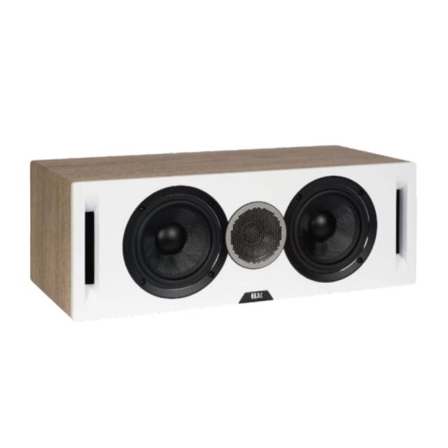 ELAC DCR52 白色家用中置喇叭，單件式配置，適用於60W-100W輸出功率系統，支援喇叭串聯功能，提供優質音效體驗。主要材質堅固耐用，連線方式靈活，適閤家用影音娛樂，提升您的居家音響享受。