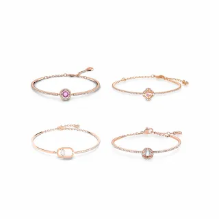 【SWAROVSKI 施華洛世奇】Una 手鏈/手鐲 圓形切割/幸運草 白色/粉紅色/紫色 鍍玫瑰金色(4款任選)