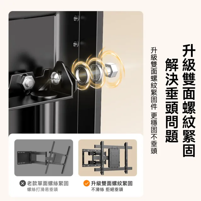 【Secaii 設彩】電視架 壁掛電視架 承重220斤 26-60吋(壁掛電視 超薄電視機架 六臂電視機架 可調節伸縮)