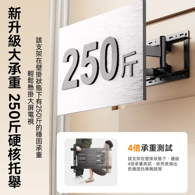【Secaii 設彩】電視架 壁掛電視架 承重220斤 32-75吋(壁掛電視 超薄電視機架 六臂電視機架 可調節伸縮)