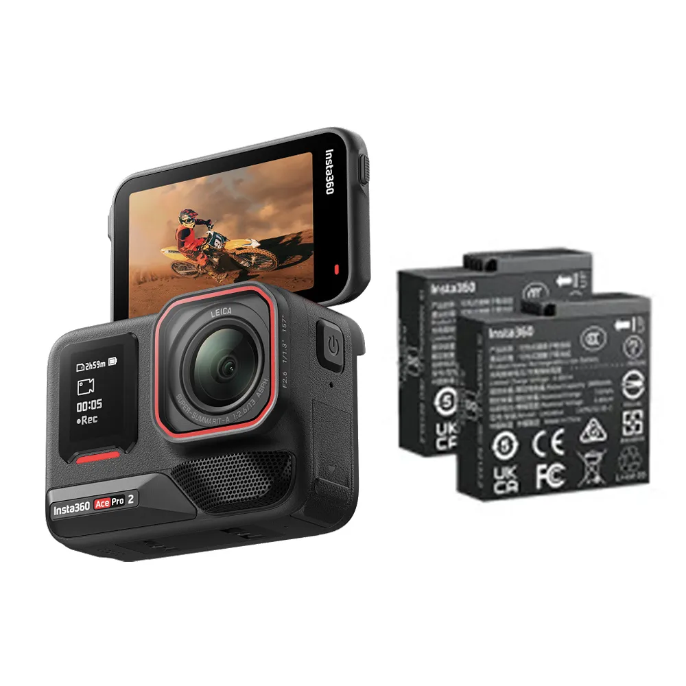 【Insta360】Ace Pro 2 翻轉螢幕運動相機 雙電版 保貼自拍組