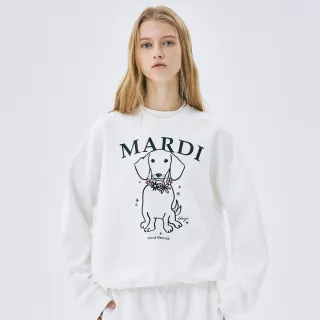 【MARDI MERCREDI】印花大學TEE 白色 經典臘腸狗 花圈 SWEATSHIRT SWING TAIL DDANJI NECKLACE