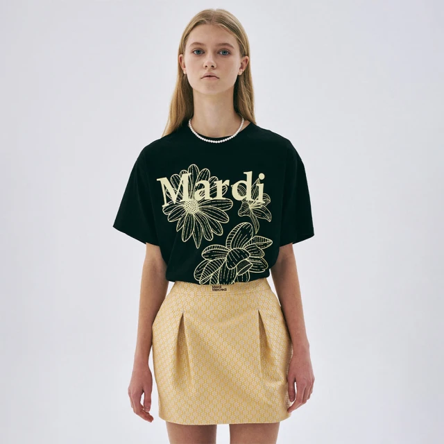 MARDI MERCREDI 三花印花短TEE 黑色 經典小雛菊 綠花 TSHIRT TRIPLE FLOWER