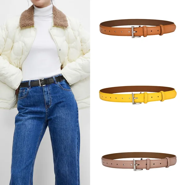 【MoonDy】皮帶 腰帶 真皮皮帶 紅色腰帶 精品皮帶 復古皮帶 細皮帶 大衣腰帶 女生腰帶 白 