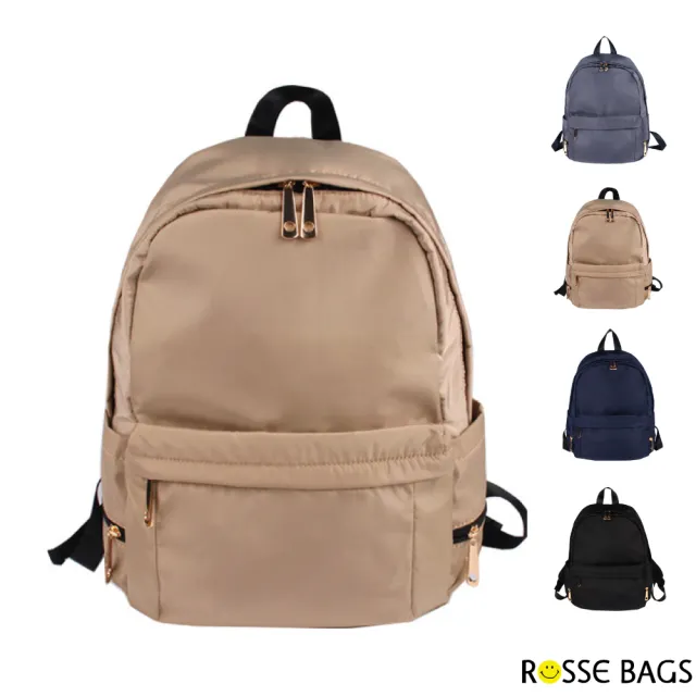 【Rosse Bags】日系人氣輕便防水包 旅行後背包(黑色／藍色／卡其色／灰色)