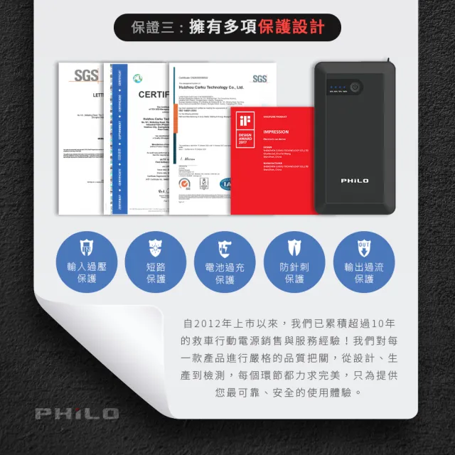 【Philo 飛樂】官方旗艦店PQC-8000SE 救車行動電源(汽車救援電池/行動電源/電瓶 /汽車啟動電源/充電)