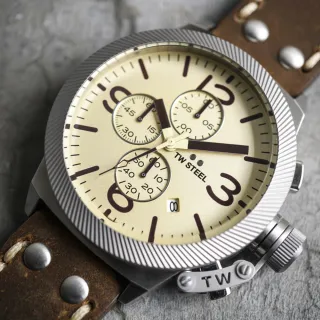 【TW Steel】CANTEEN 全鋼奶油面計時碼錶
