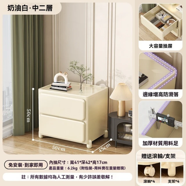 收納部屋 日式可疊加 抽屜收納箱 2件組 白色33L(透明抽