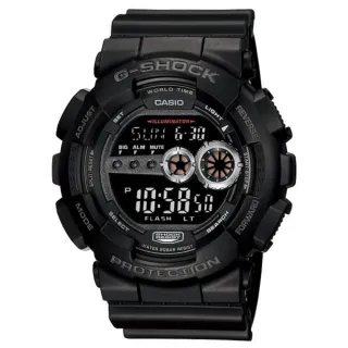【CASIO 卡西歐】G-SHOCK運動潮流電子錶(GD-100-1B)