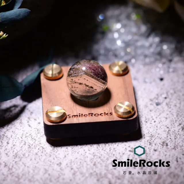 【SmileRocks 石麥】石麥水晶原礦   幽靈球No.623620212(SmilePad 4.5X4.5底板)