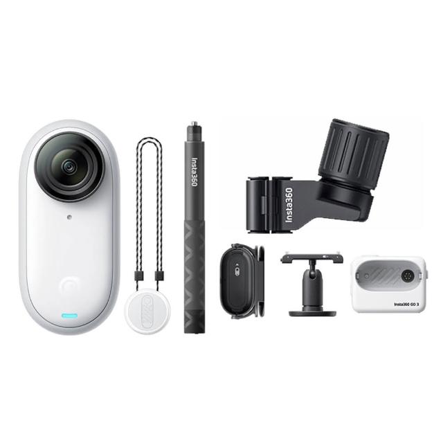 【Insta360】GO 3S 防抖運動相機 128GB靈動白 滑雪杆支架組(原廠公司貨)