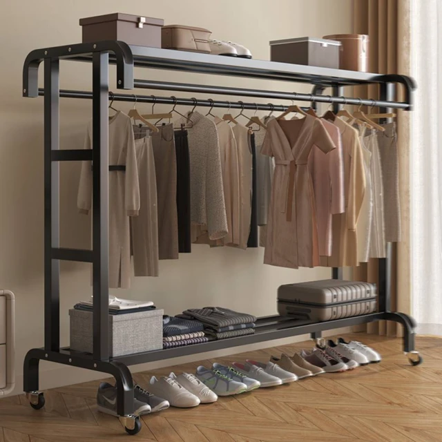 楠葉旗艦店 100cm長 落地款 25mm管徑(晾衣架 掛衣架 落地衣架 移動衣櫃 衣帽架 衣櫃 預購15天)